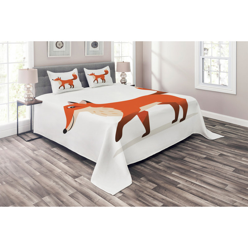Fox Rustic Coverlet, King Bedspread + 2 Shams