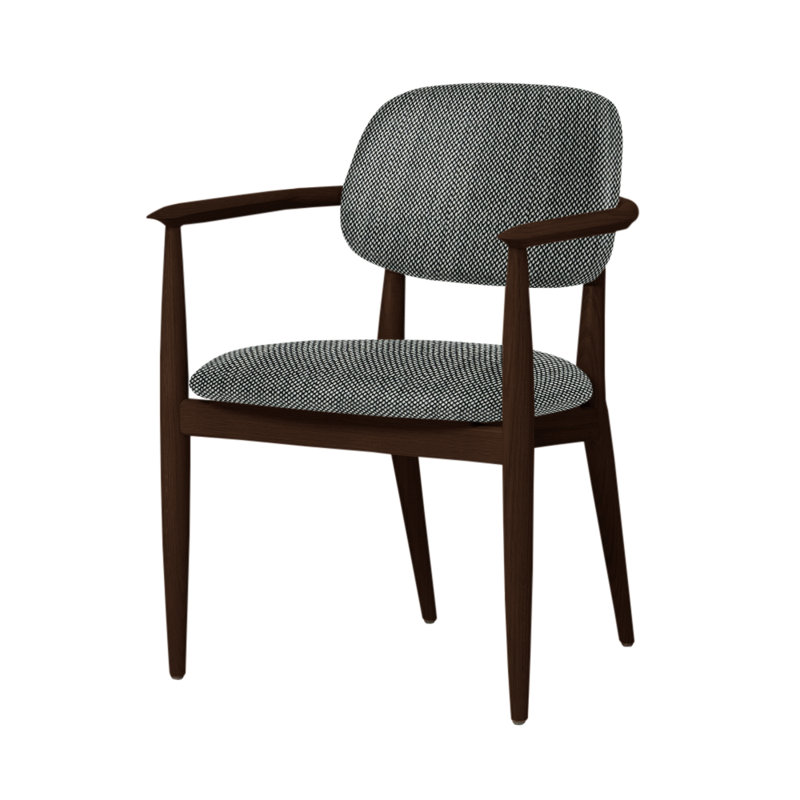 Chaise Slow de Space Copenhagen, Chêne brun foncé, Trio concassé 124