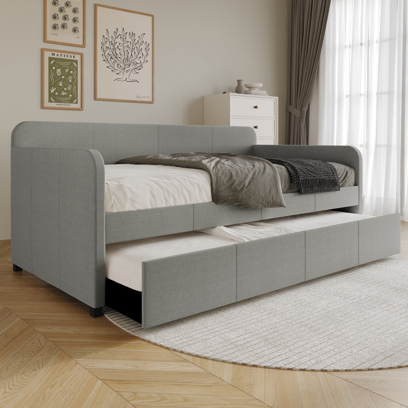 Fusaye Upholstered Daybed, Light Gray