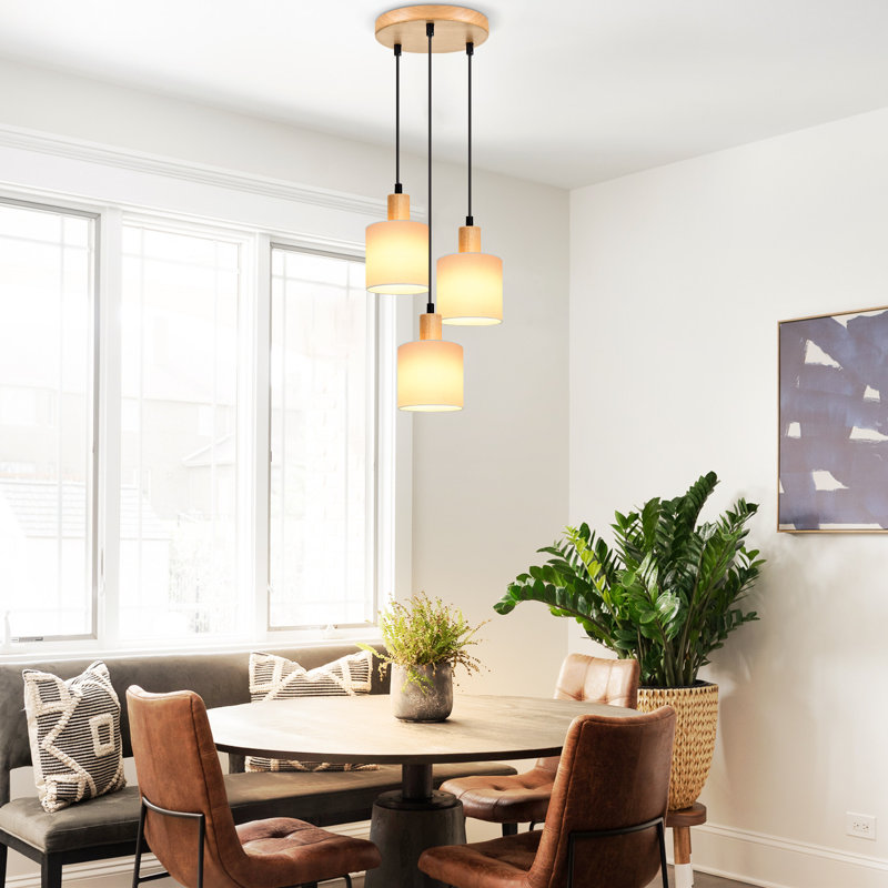 Raeola 3 - Light Natural Drum Pendant