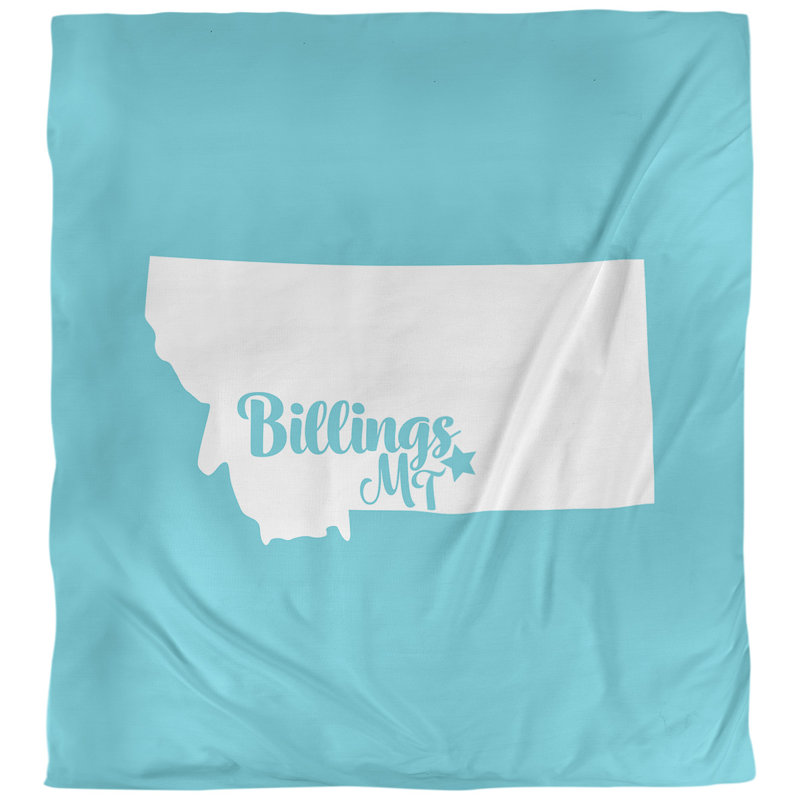 Housse de couette billings montana, Housse de couette pour grand lit, Bleu sarcelle, Microfibre