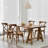 Simple log-style large rectangular solid wood dining table-716444357