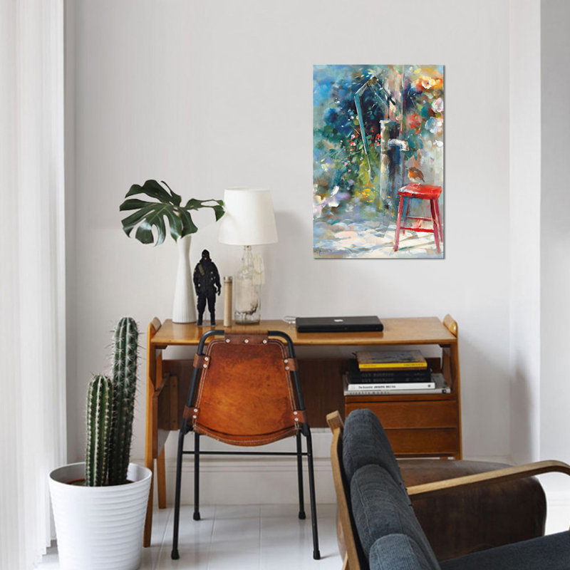 « silent jardin », impression sur toile, H 12 po x l 8 po x P 0,75 po, Pas de tapis, Toile tendue