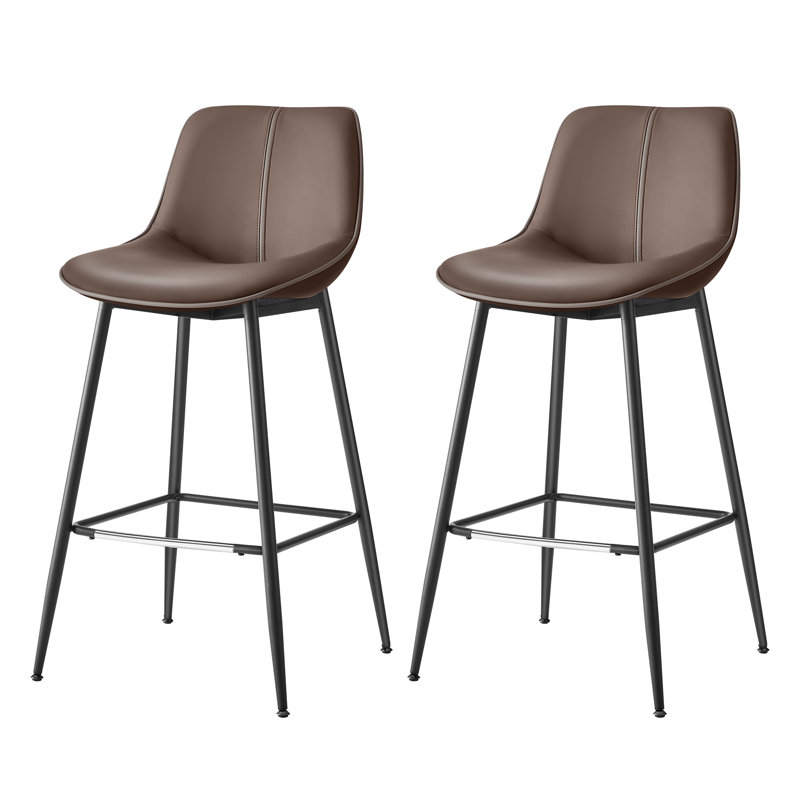Borna Bar Stools Set of 2, Counter Height Bar Stools, Brown, Bar Stool (28.7" Seat Height)