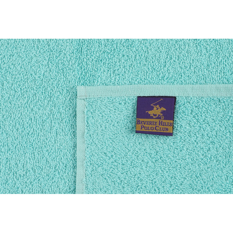 Ensemble de 2 essuie-mains 2 pièces 100% coton, Bleu pétrole / jaune