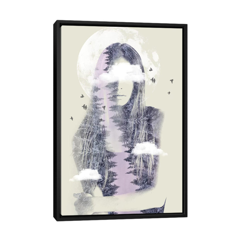 Moon Shine 1 Piece Wall Art on Canvas, 66.04 cm H x 45.72 cm W, Black Framed