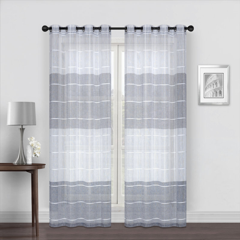Paire de rideaux transparents avec œillets