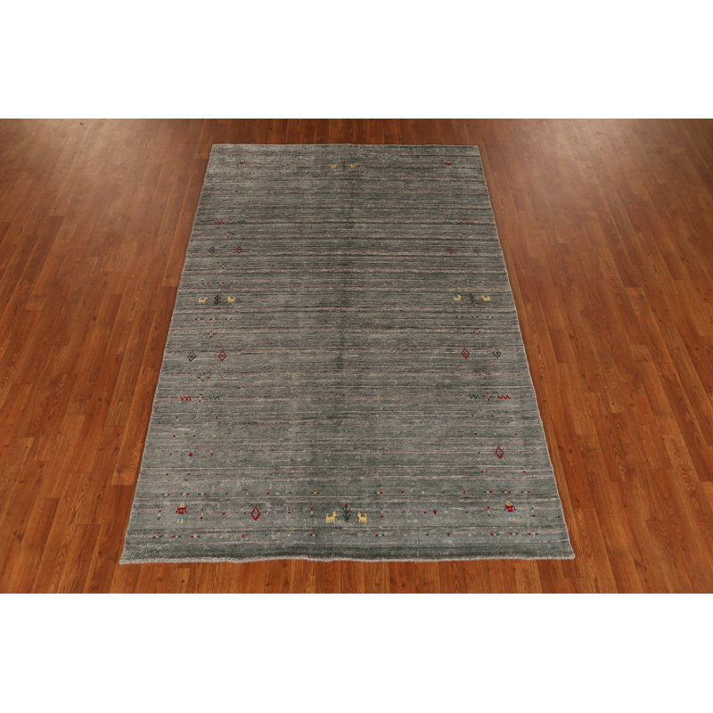 Tapis de style tribal en soie Gabbeh 5 x 8