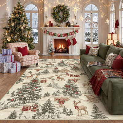  Softra Christmas-Tree Decorative Area Rug