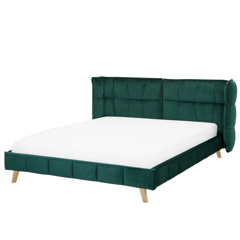 Watermill Upholstered Bed, Green, European Kingsize (160 x 200 cm)