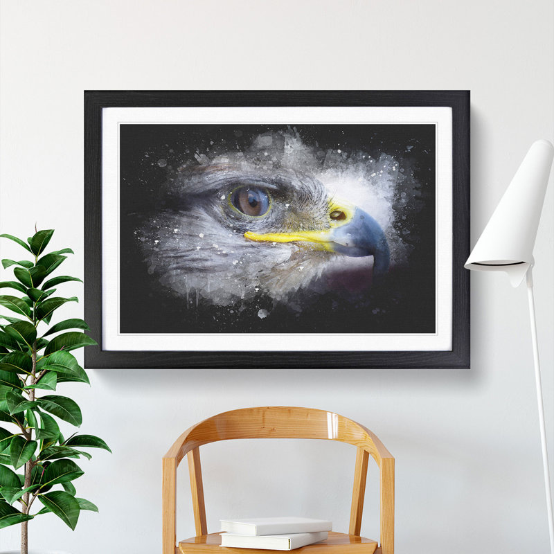 Golden Eagle Vol.4 - Picture Frame Painting, Black Framed, 36cm H x 48cm W x 2cm D