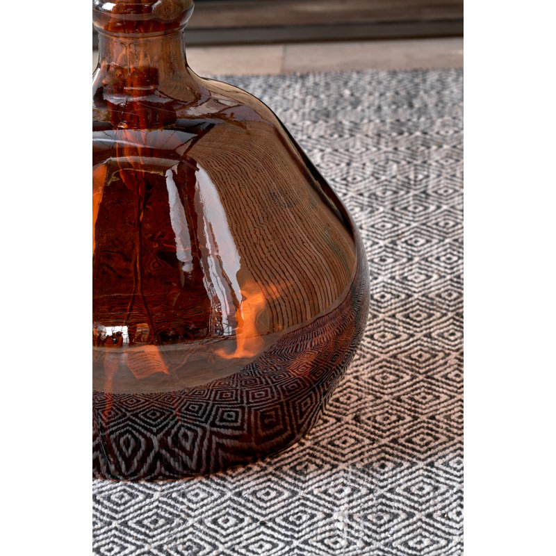 Handmade Glass Floor Vase, Pecan Brown