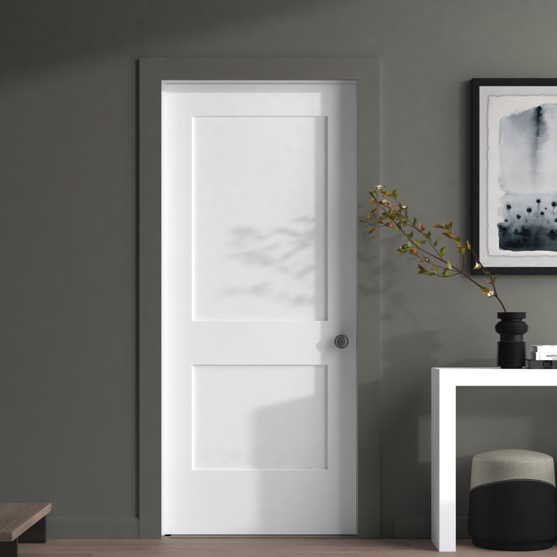 Primed 2 Panel Interior Shaker Door Slab, 34" x 84"