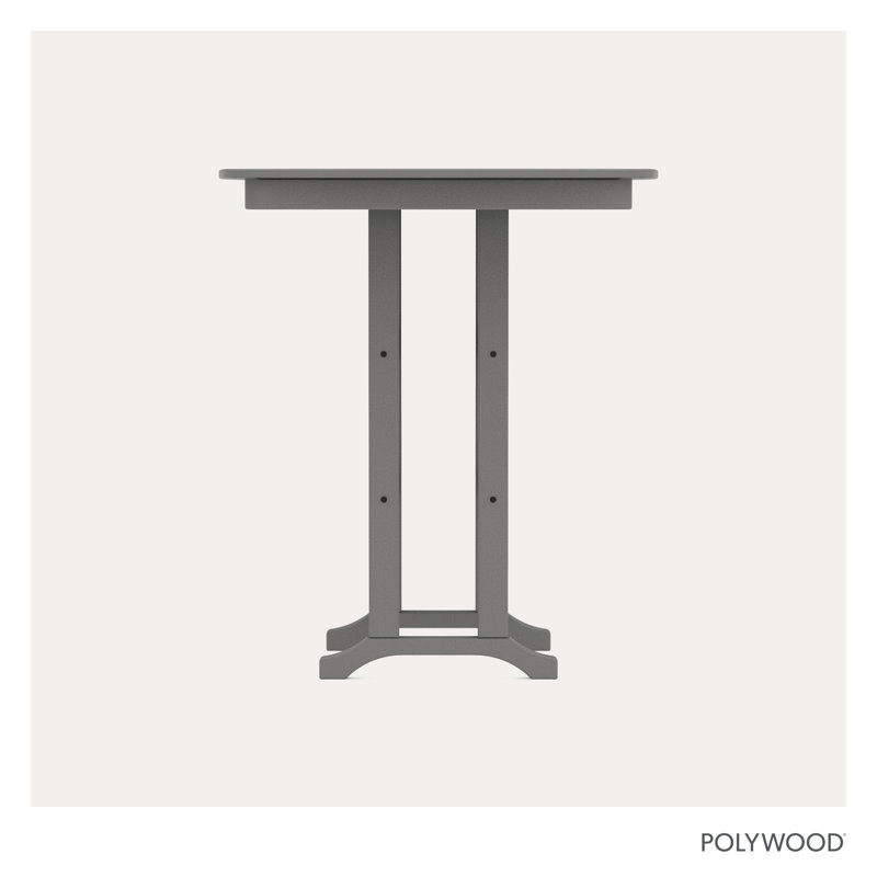 Table de bar POLYWOOD Nautical, Gris ardoise, L 36,75 po x L 36,75 po x H 42 po
