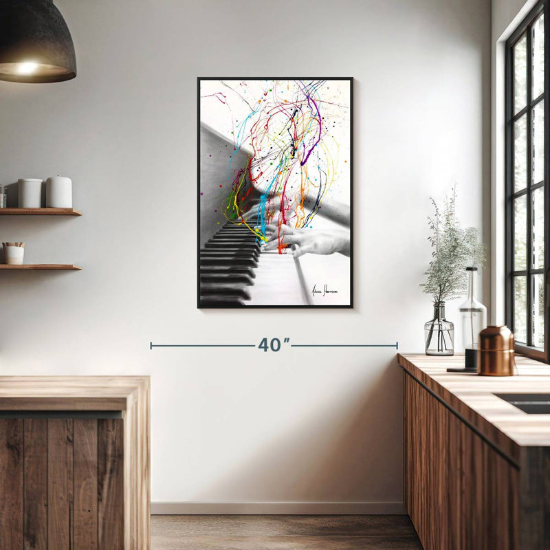 Piano Performance, 25 po x 37 po, Cadre flottant noir