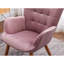 Chaise d'appoint mauve avec revêtement en velours soyeux et confortable, structure en bois d'hévéa massif, capitonnage à boutons, garniture en l 30,33 po x P 33 po x H 25,6 po x P 17,5 po, support luxueux-1484998081