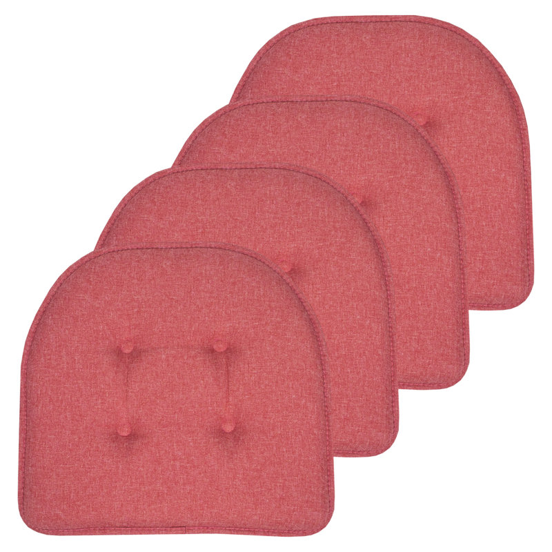 Solid U-Shaped Non-Slip Indoor Chair Cushion, Peach, 4