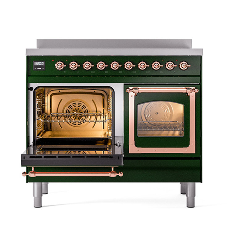 ILVE Nostalgie II Noblesse 40 in Induction Range, Emerald Green/Copper