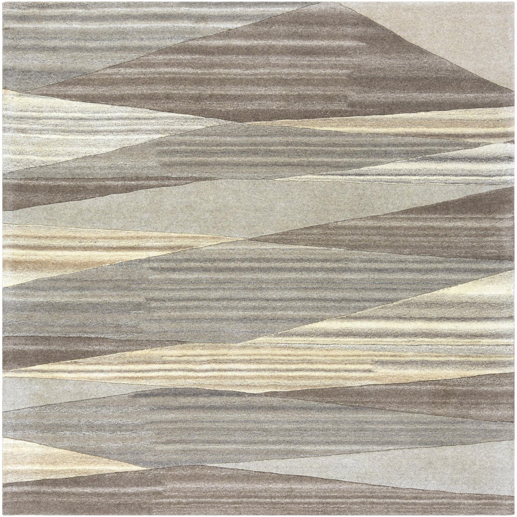 Ayeln Abstract Hand-Tufted Wool Dark Brown/Beige/Grey Rug