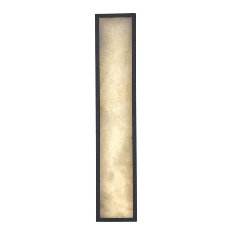 Marilis LED 24" LED Spanish Alabaster Wall Sconce, Black