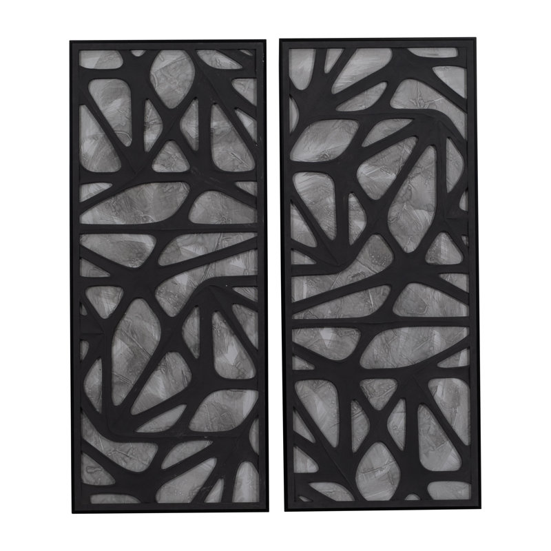 Set of 2 25X59" Ventre Dimensional Wall Art for Contemporary Homes.