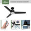 Ventilateur de plafond 52 po avec ensemble d'éclairage DEL et télécommande portable Malden-114604145-114604146