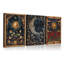 «Tarot Crescent Moon», ensemble d'art mural sur toile encadré - affiche rétro céleste et soleil psychédélique, impression de fleurs célestes gothiques, impression sur toile