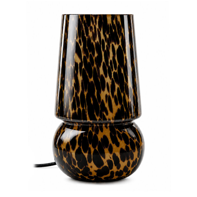 Lampe de table champignon en verre de 9,8 po fabriquée à la main avec interrupteur à intensité variable et support de lampe E12