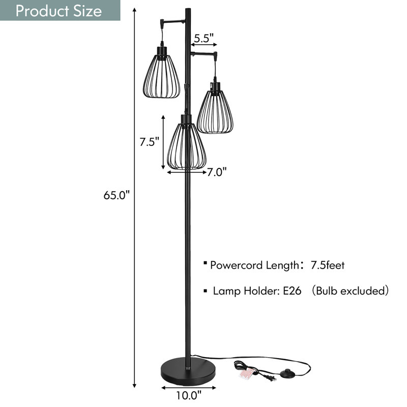 Lampe sur pied à branches 65 "