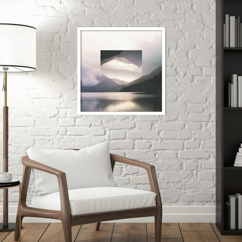 Reflected Landscape by Laura Marshall, White, 21" H x 21" W x 1" D