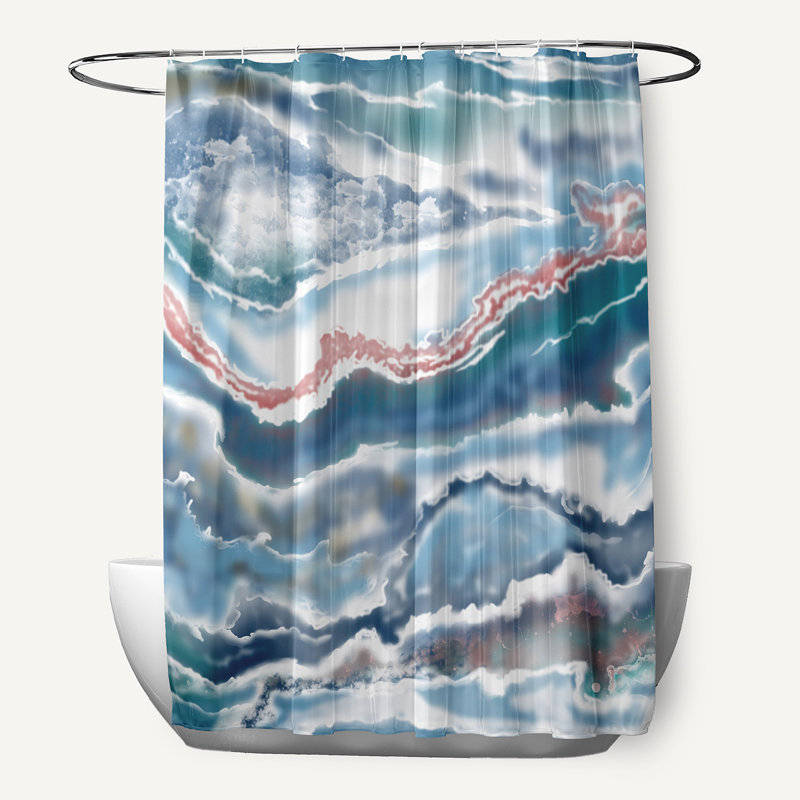 Lolo Floral Single Shower Curtain, Blue