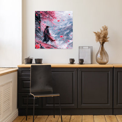 Dashiell Contemporary Art Abstract Contemporary Cherry Flower Landscape Wall Art - Wrapped Canvas Print