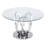 Husha Contemporary Glass Top Dining Table w/ 3-Ring Base