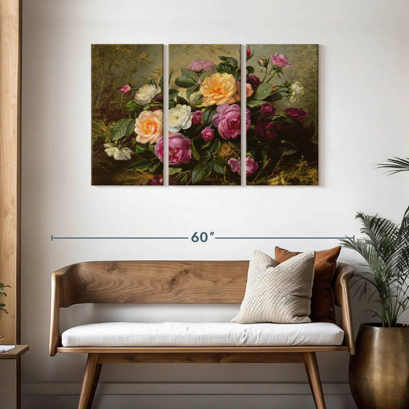 Roses à part entière, H 28 po x l 45 po