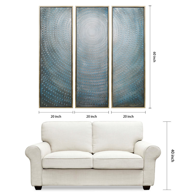 Concentric - 3 Piece Picture Frame Multi-Piece Image Print Set on Canvas