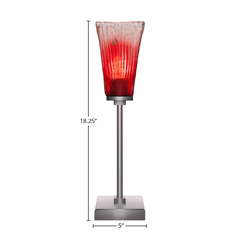 Lampe d'appoint avec verre 5 po Lannah, Graphite, Rouge
