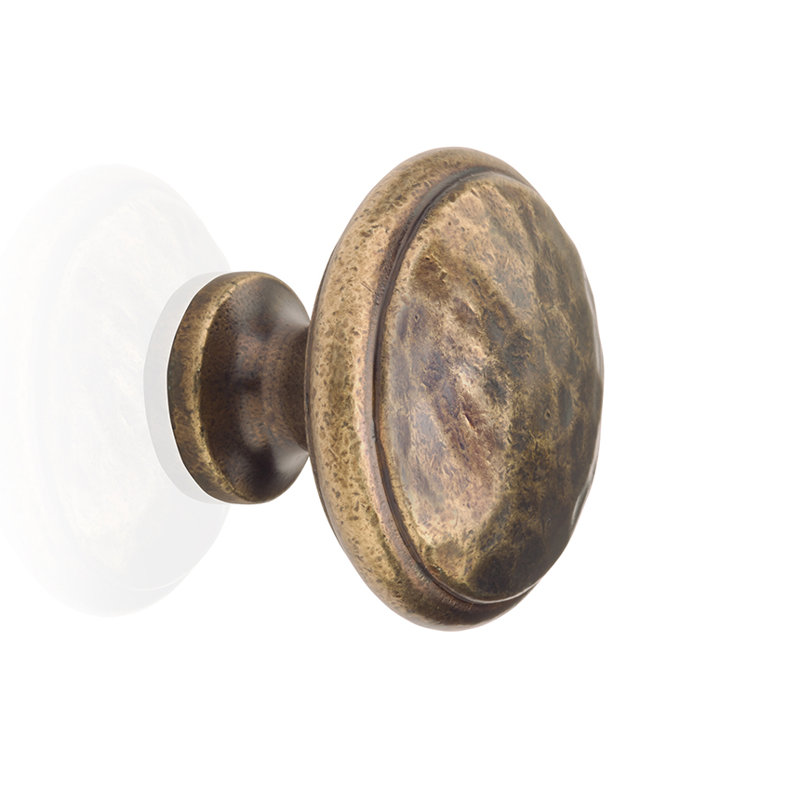 Poignée champignon Anvil 1,26 po de diamètre, Laiton vieilli, H 1,57 po x l 1,48 po x P 1,48 po
