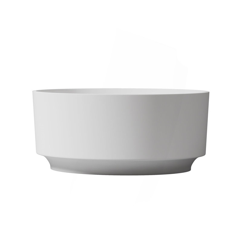 49 Inch Solid Surface Soaking Bathtub - Deep Soak Freestanding Tub