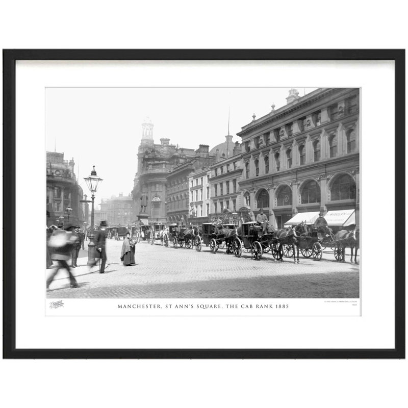 Manchester, St Ann's Square, The Cab Rank 1885 by Francis Frith - Single Picture Frame Print, 40cm H x 50cm W x 2.3cm D