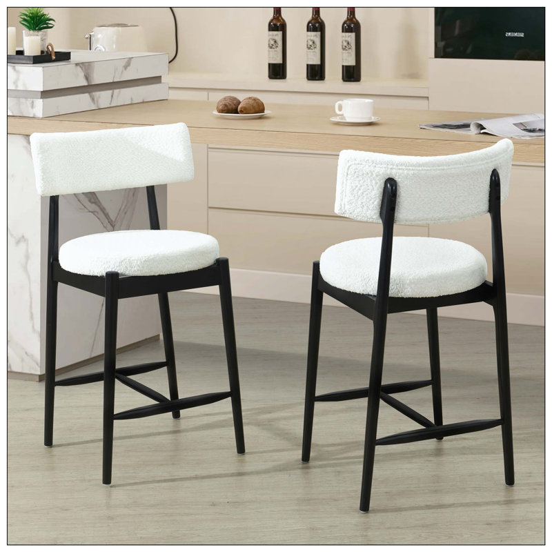 Ensemble de tabourets de comptoir de style Mid-Century moderne, idéal pour la cuisine à domicile et le bar, Noir
