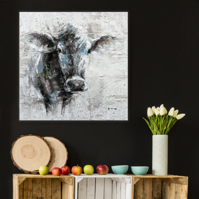 Vache mystérieuse - peinture sur toile tendue