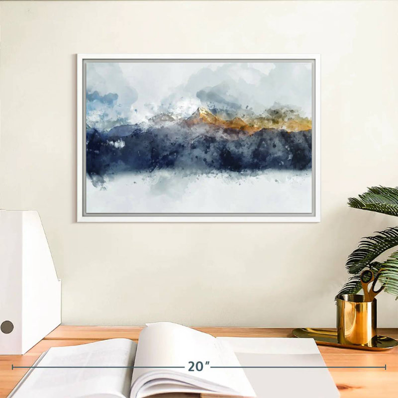 Bolan Mountain Range, Floating Frame White, 13" X 9"