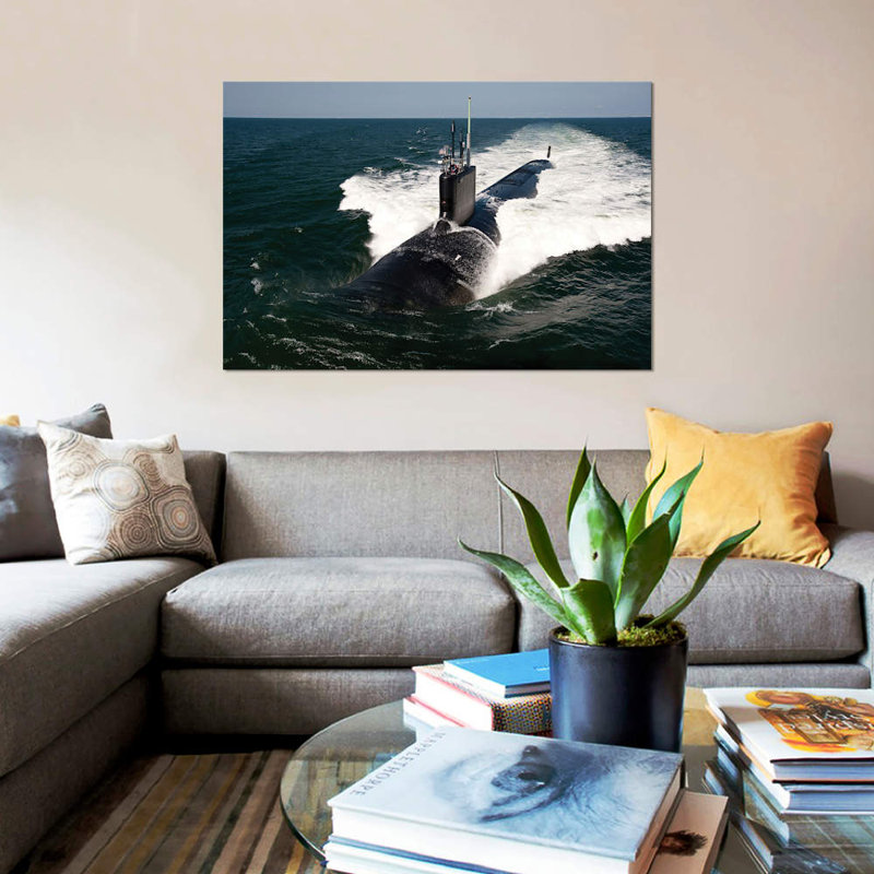 The Virginia-Class Attack Submarine USS California by Stocktrek Images - Wrapped Canvas Gallery-Wrapped Canvas Giclée, No Mat