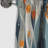 Orange Blue Botanical Symphony IV - Abstract Curtain - Blackout Abstract Curtain - 1 Panels-1509541817