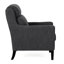 Fauteuil club gris anthracite avec repose-pieds confortable et dossier en cascade ergonomique rembourré