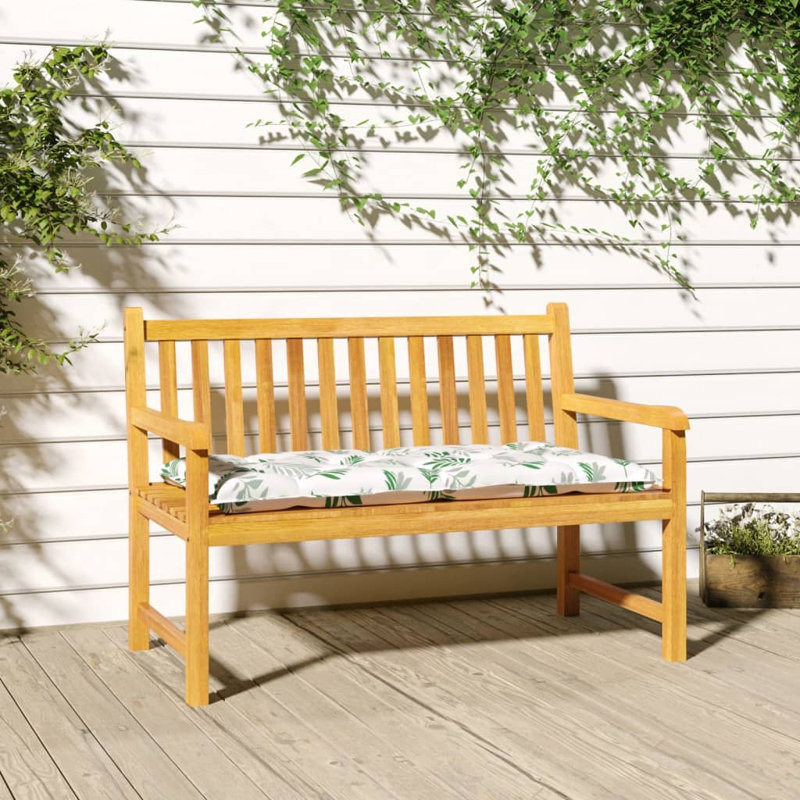 Outdoor 2.8'' Bench Seat Cushion, White/Green