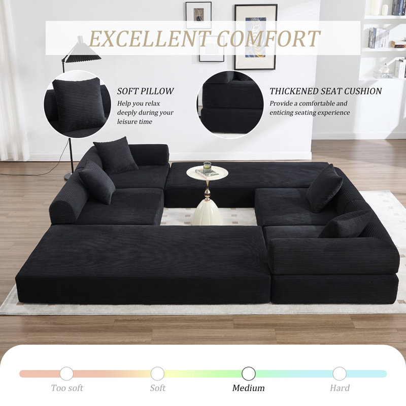 Modular Corduroy Sofa Bed