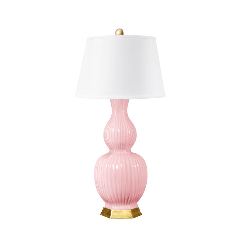 Delft Lamp with Shade, Peony Pink