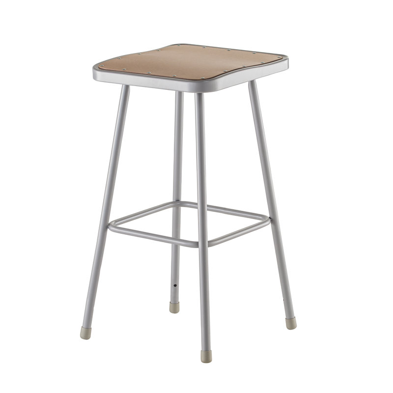 Backed Industrial Stool with Footrest, Not Included, 30"