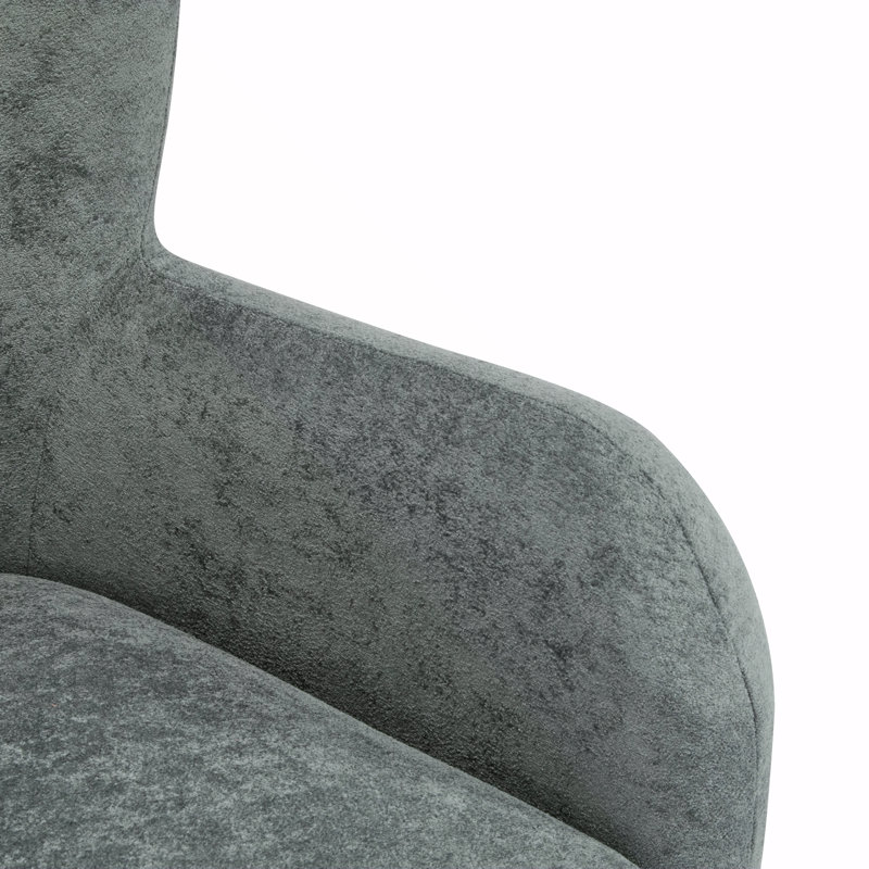 Fauteuil d'appoint incurvé rembourré à oreilles